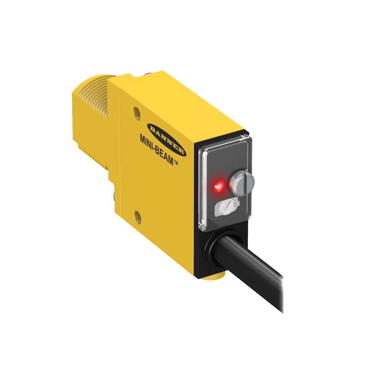 Banner Engineering Photoelectric Sensor; Convergent; Rectangular; 16mm Range; 10-30VDC; NPN&plus;PNP; LO/DO Configurable; M12 Pigtail QD